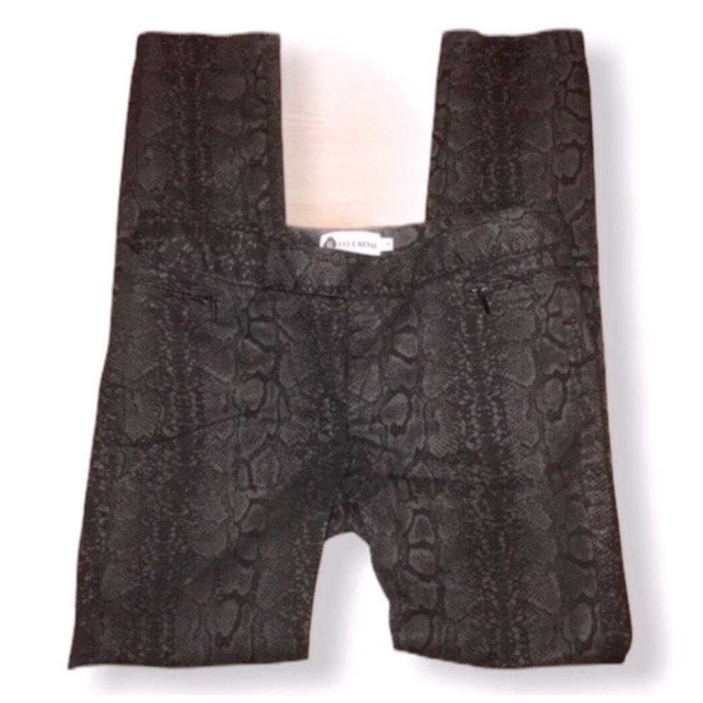 Lyla Renai Lux Golf pants Alligator print black Zip Ankle Straight size L NWOT - Picture 5 of 17